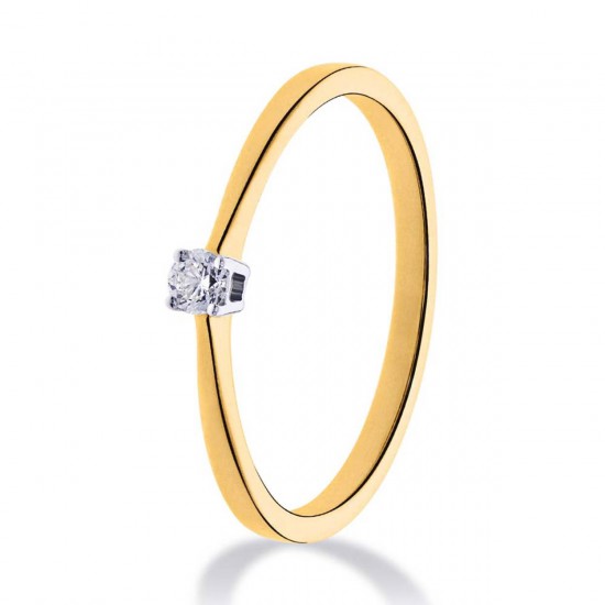 14 karaat geelgouden solitair ring met diamant GGA2053 - 52389