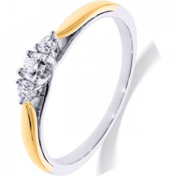 14 karaat bicolor ring met diamant GGA4597 - 52394