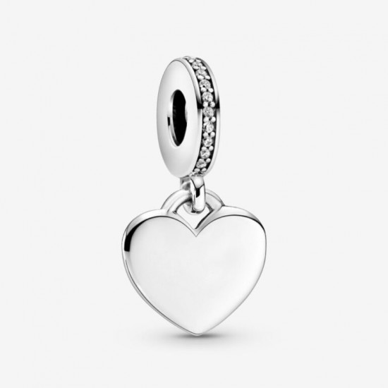 Pandora bedel Engravable Heart Tag Dangle Charm - 52856