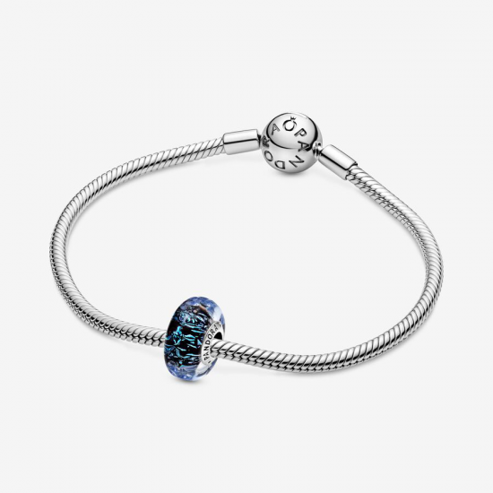 Pandora Golvende Donkerblauwe Muranoglazen Oceaan Bedel - 52893
