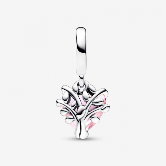 Pandora Roze Stamboom en Hart Hangende Bedel 792654C01 - 52907