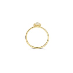 Blush Ring 14k Geel goud met mother of pearl en pure quartz 1239YMQ - 52993