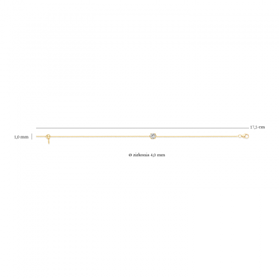 Armband 2166YZI 14k Geelgoud met Zirkonia - 53183