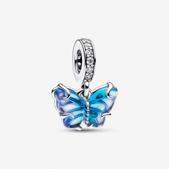 Pandora Blauwe Muranoglazen Vlinder Hangende Bedel 792698C01 - 53258