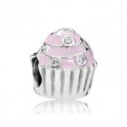 PANDORA 791891EN68 BEDEL PINK CUPCAKE ZILVER - 53264