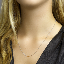 14krt witgouden collier gourmette 4-zijdes geslepen 1,2 mm 50cm - 53428