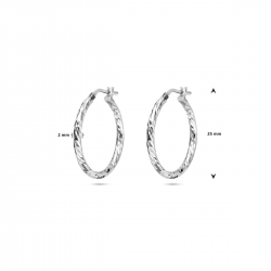 zilveren oorringen gediamanteerd 2,0 mm - 53484