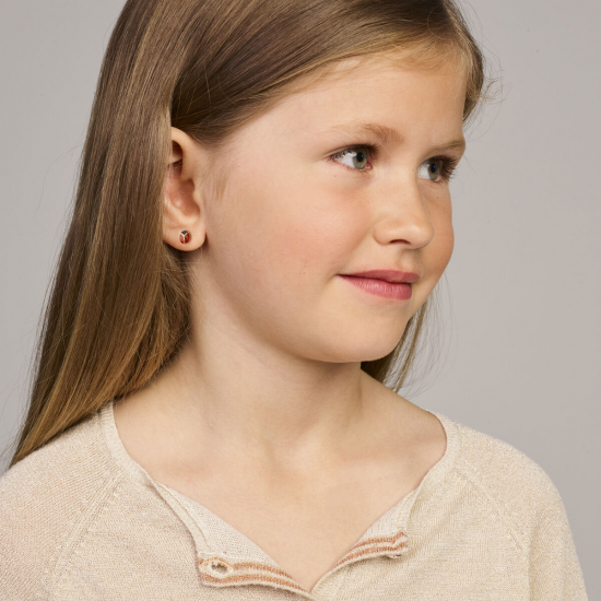 zilveren oorknoppen lieveheersbeestje - 53493