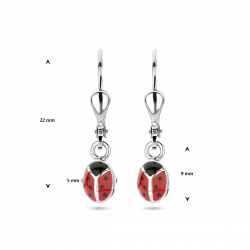 zilveren oorhangers lieveheersbeestje 1337157 - 53494