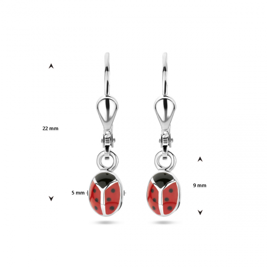 zilveren oorhangers lieveheersbeestje 1337157 - 53494