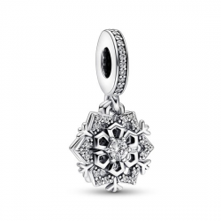 Pandora Sparkling Snowflake Double Dangle Charm 792355C01 - 53536