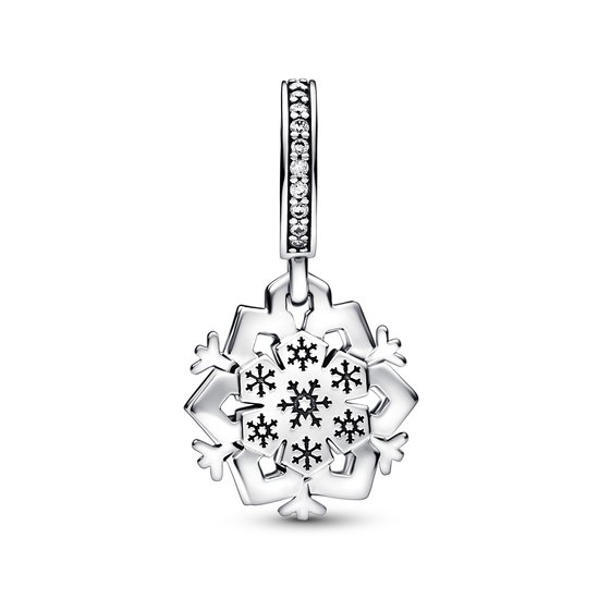 Pandora Sparkling Snowflake Double Dangle Charm 792355C01 - 53536