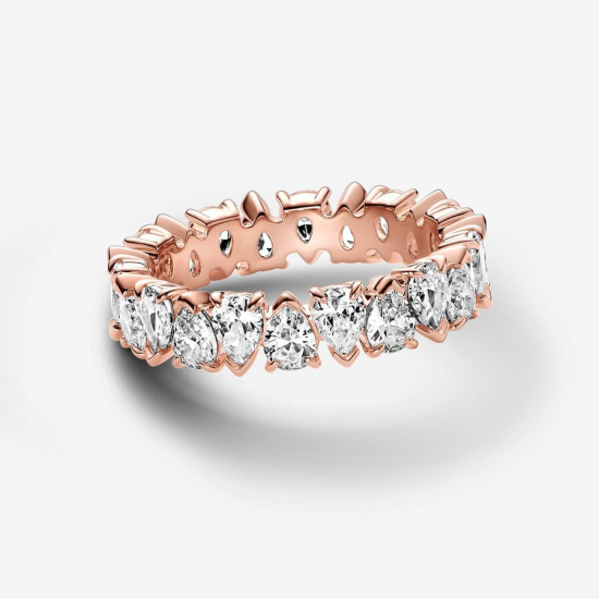 Pandora 14k rosévergulde ring met heldere zirkonia 183021C01-56 maat 18 - 53863