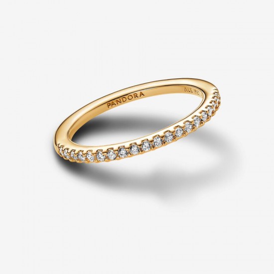 Pandora zilveren ring goudkleurig met zirkonia 162999C01-54 maat 17 - 53874