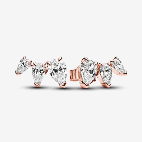 Pandora zilveren oorbellen Rose kleuring met zirkonia 282836C01 - 53884