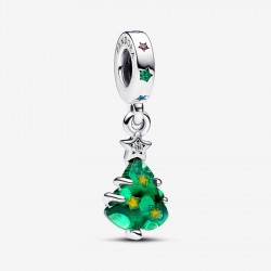 Pandora Kerstboom zilver bungelen bedel  groen met zirkonia  792983C01 - 53911