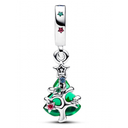 Pandora Kerstboom zilver bungelen bedel  groen met zirkonia  792983C01 - 53911