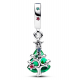 Pandora Kerstboom zilver bungelen bedel  groen met zirkonia  792983C01 - 53911