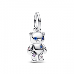 Pandora zilveren bedel hangt teddybeer met zirkonia 792986C01 - 53930