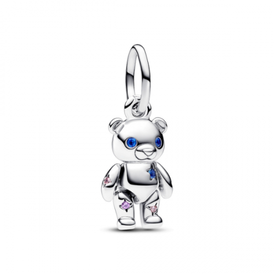 Pandora zilveren bedel hangt teddybeer met zirkonia 792986C01 - 53930