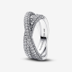 Pandora Timeless Pavé Gekruiste Dubbele Bandring 193022C01-58 maat 18.5 - 54020