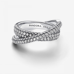 Pandora Timeless Pavé Gekruiste Dubbele Bandring 193022C01-58 maat 18.5 - 54020