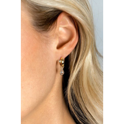 ZINZI Gold 14 karaat gouden hangers druppel vorm met zirkonia ZGCH390 - 54125