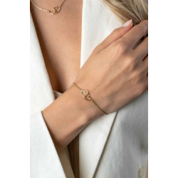 ZINZI gold plated zilveren armband met 2 verbonden hartjes 16,5-19,5cm ZIA2513G - 54113
