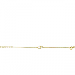 ZINZI gold plated zilveren armband met 2 verbonden hartjes 16,5-19,5cm ZIA2513G - 54113