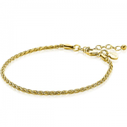 ZINZI zilveren schakelarmband geelverguld palmier 2mm breed ZIA1931G - 54114
