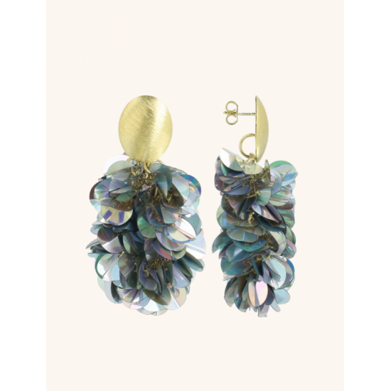 LOTT.SEQUIN OORBELLEN HOLO ZILVER OVAAL M CESQ004-G83052 - 54172
