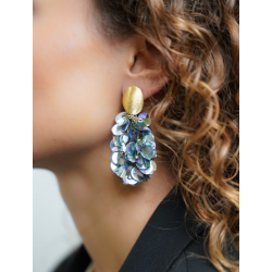 LOTT.SEQUIN OORBELLEN HOLO ZILVER OVAAL M CESQ004-G83052 - 54172
