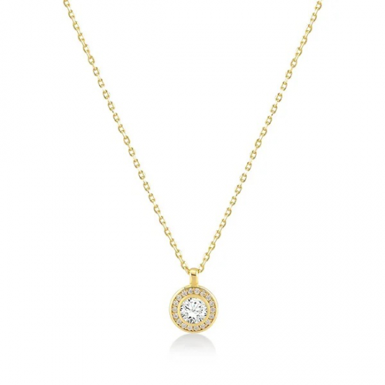Swings 14k Geelgouden collier met zirkonia  NDC01-1399 - 54197