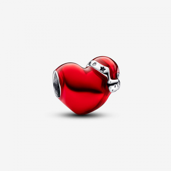 Pandora Metallic Red Christmas Heart Charm - 54373