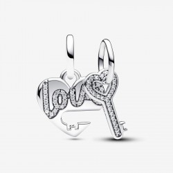 Pandora Deelbare hangende bedel hart & sleutel - 54442