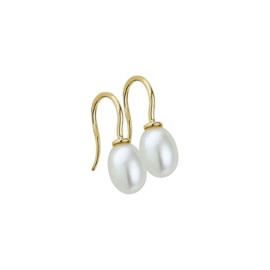 14krt geelgouden oorhangers parel franse haak 4010208 - 54447