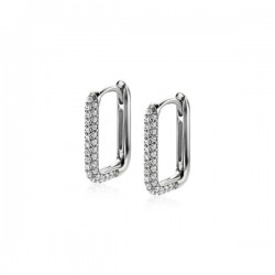 ZINZI zilveren luxe oorringen 15x2mm rechthoekig met witte zirconia's ZIO2221Z - 54683
