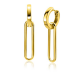 ZINZI gold plated zilveren oorbedels open ovale vorm glad ZICH2416G (zonder oorringen) - 54693