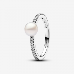 Pandora Behandelde Gecultiveerde Zoetwaterparel en Pavé Ring maat 16.5 193158C01-52 - 54713