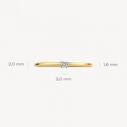 Blush Diamonds Ring 1600BDI 14k Geel en Wit Goud met Diamant 0.03CRT MAAT 16.5 - 54725