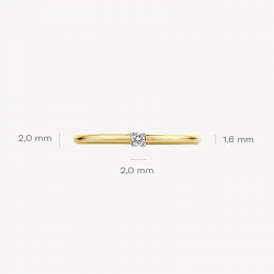 Blush Diamonds Ring 1600BDI 14k Geel en Wit Goud met Diamant 0.03CRT MAAT 16.5 - 54725