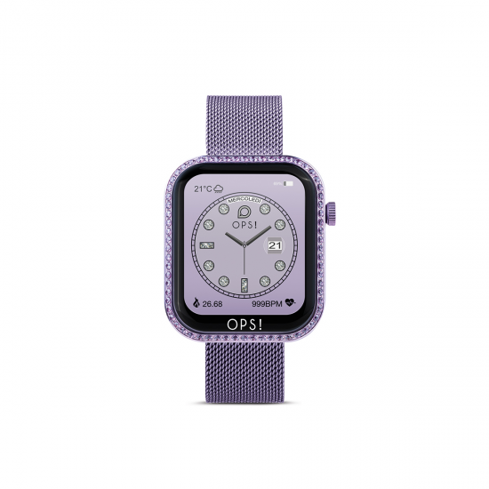 OPS!SMART Smartwatch CALL LOVE DIAMONDS Paars met paars zirkonia - OPSSW-42 - 54808