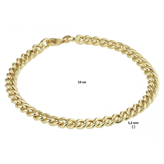 Gouden gourmette 5,2 mm Armband 19cm - 54924