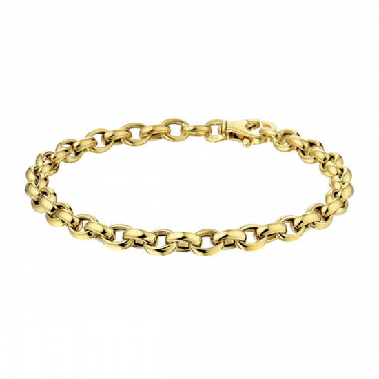 Gouden armband jasseron ovaal 5,0 mm 19cm - 54925