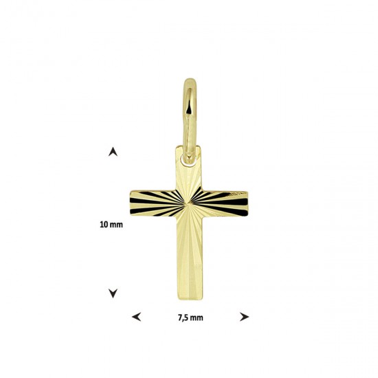 Gouden hanger kruis massief - 54961