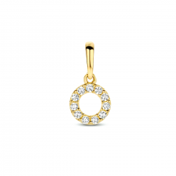 Gouden hanger rondje zirkonia - 54972