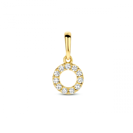 Gouden hanger rondje zirkonia - 54972