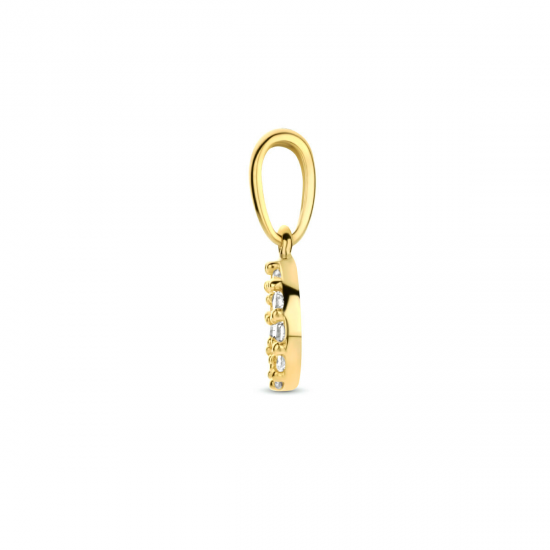Gouden hanger rondje zirkonia - 54972
