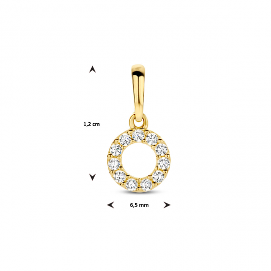 Gouden hanger rondje zirkonia - 54972