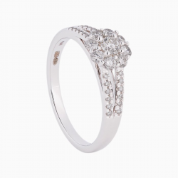 Eclat Ring V-rozet 14 krt witgoud 14krt - 55039